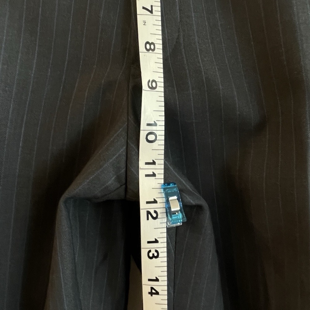Angelo Rossi Mens Trousers Slacks Pants Suit Gray With Blue Pin Stripe 35 x 30 - Picture 15 of 16